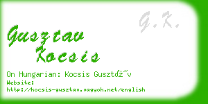 gusztav kocsis business card